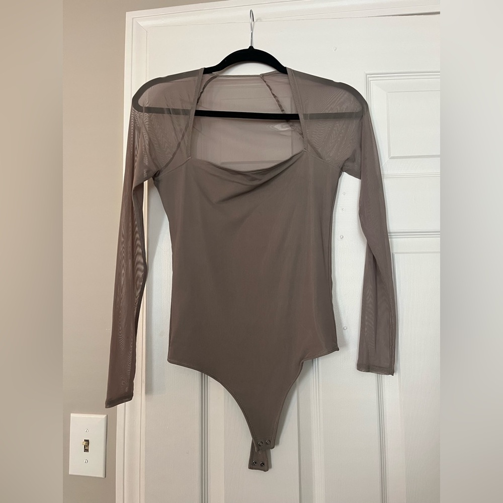 Abercrombie mesh long sleeve bodysuit - S
